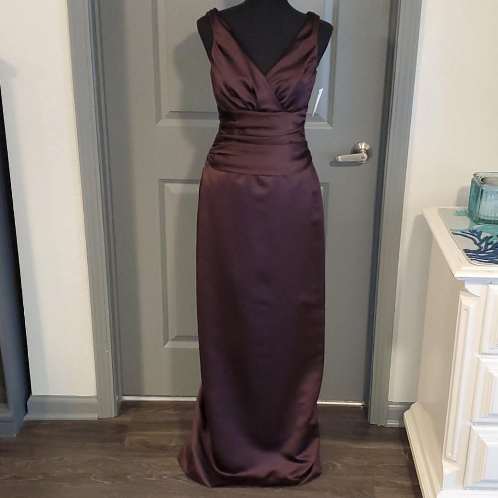 NWT David's Bridal Truffle Sleeveless Satin Dress